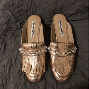 Karl Lagerfeld pearl mules